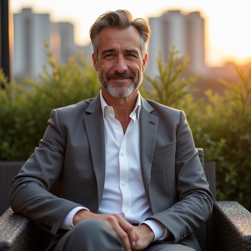 Coach de carieră pe terasă profesională