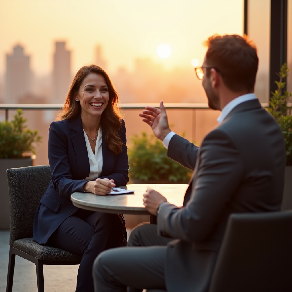 Sesiune de coaching profesional pe terasă